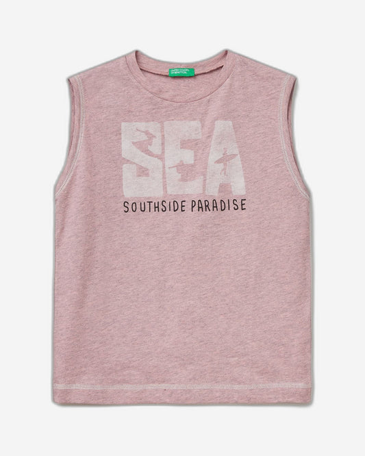 Marl tank top with slogan