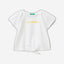 T-shirt with glittery print and knot