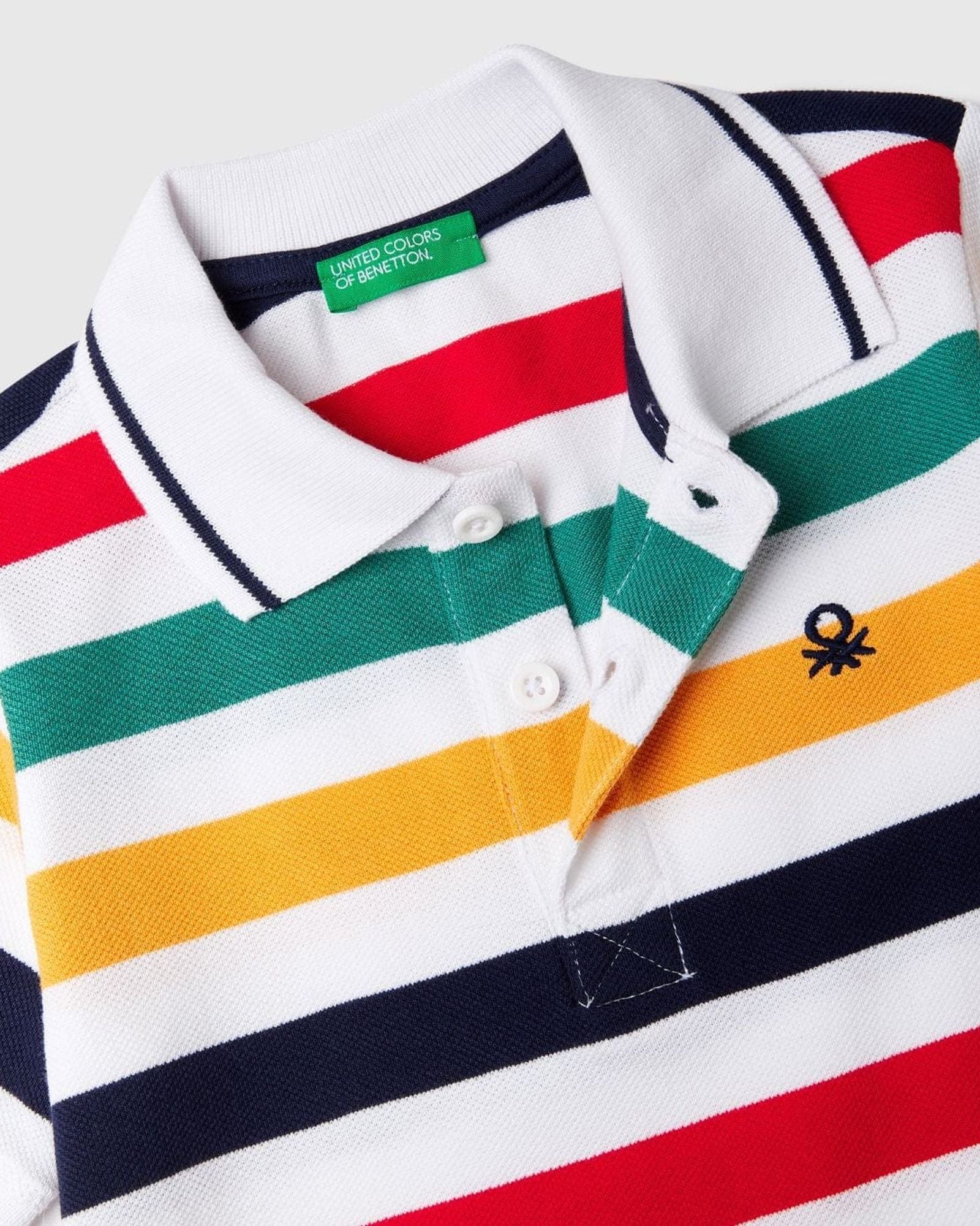 Short sleeve polo with stripes
