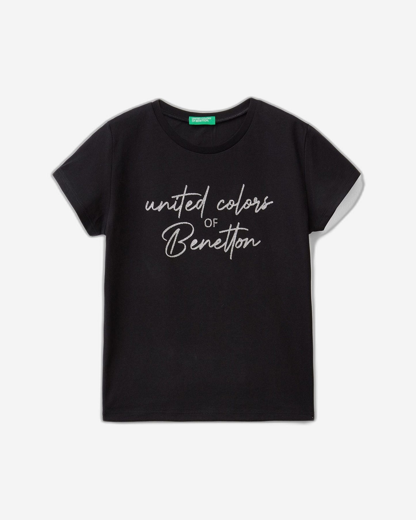 T-shirt with glittery logo in organic cotton