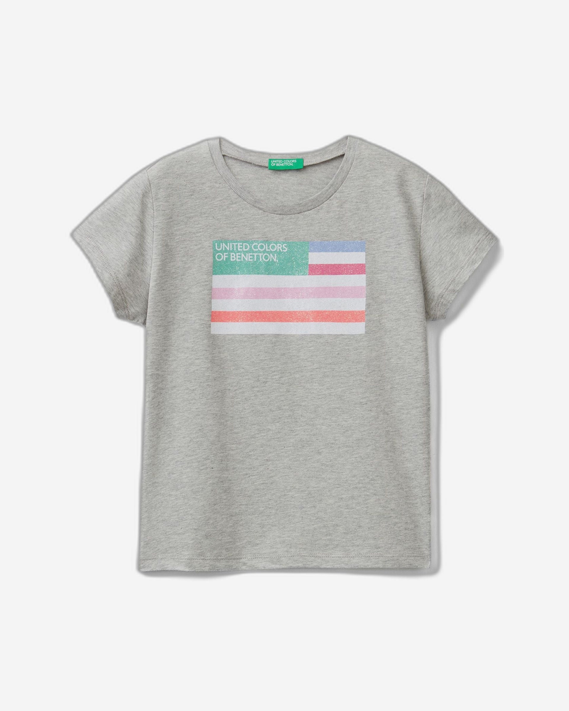 T-shirt with glittery logo in organic cotton