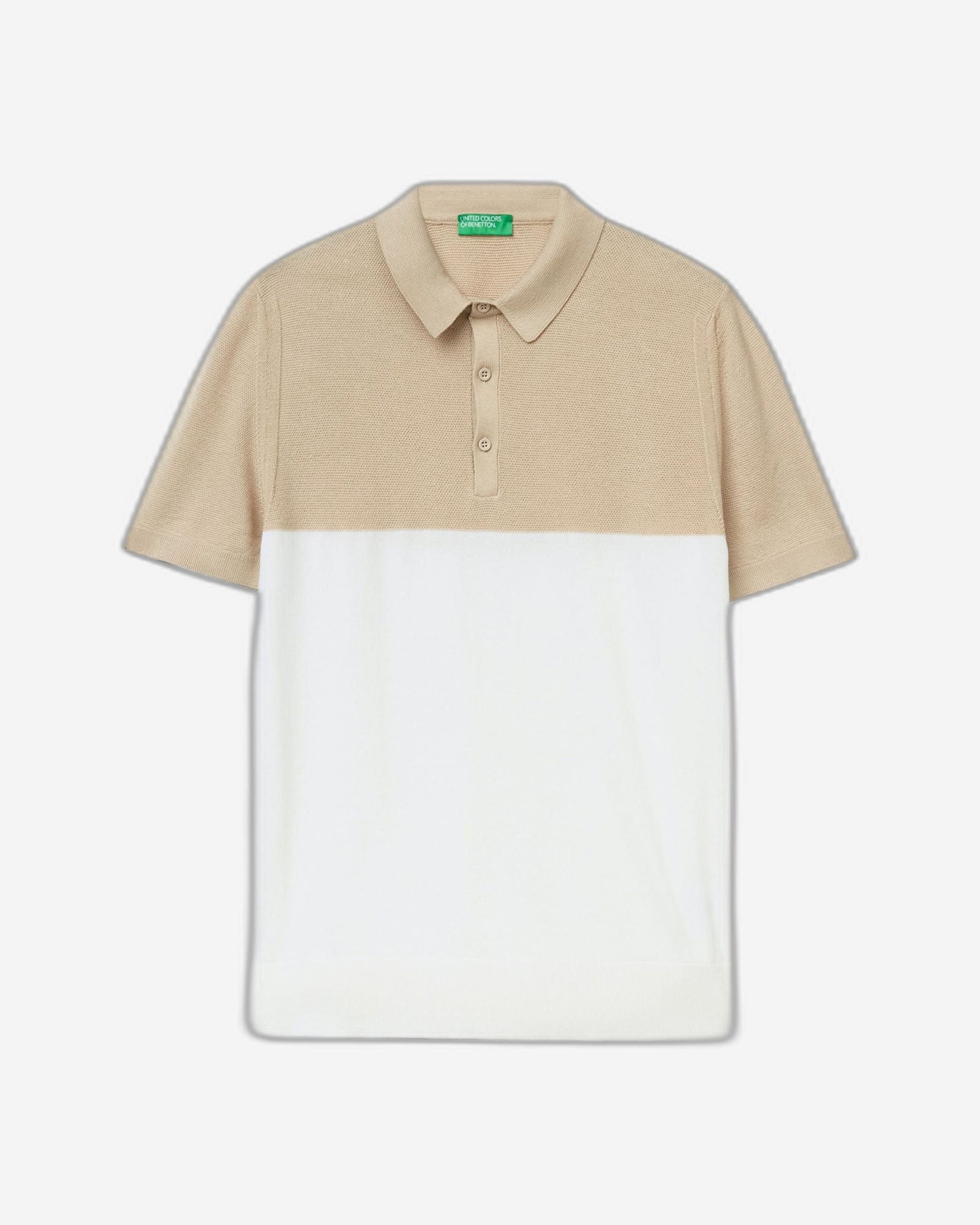 Knit color block polo