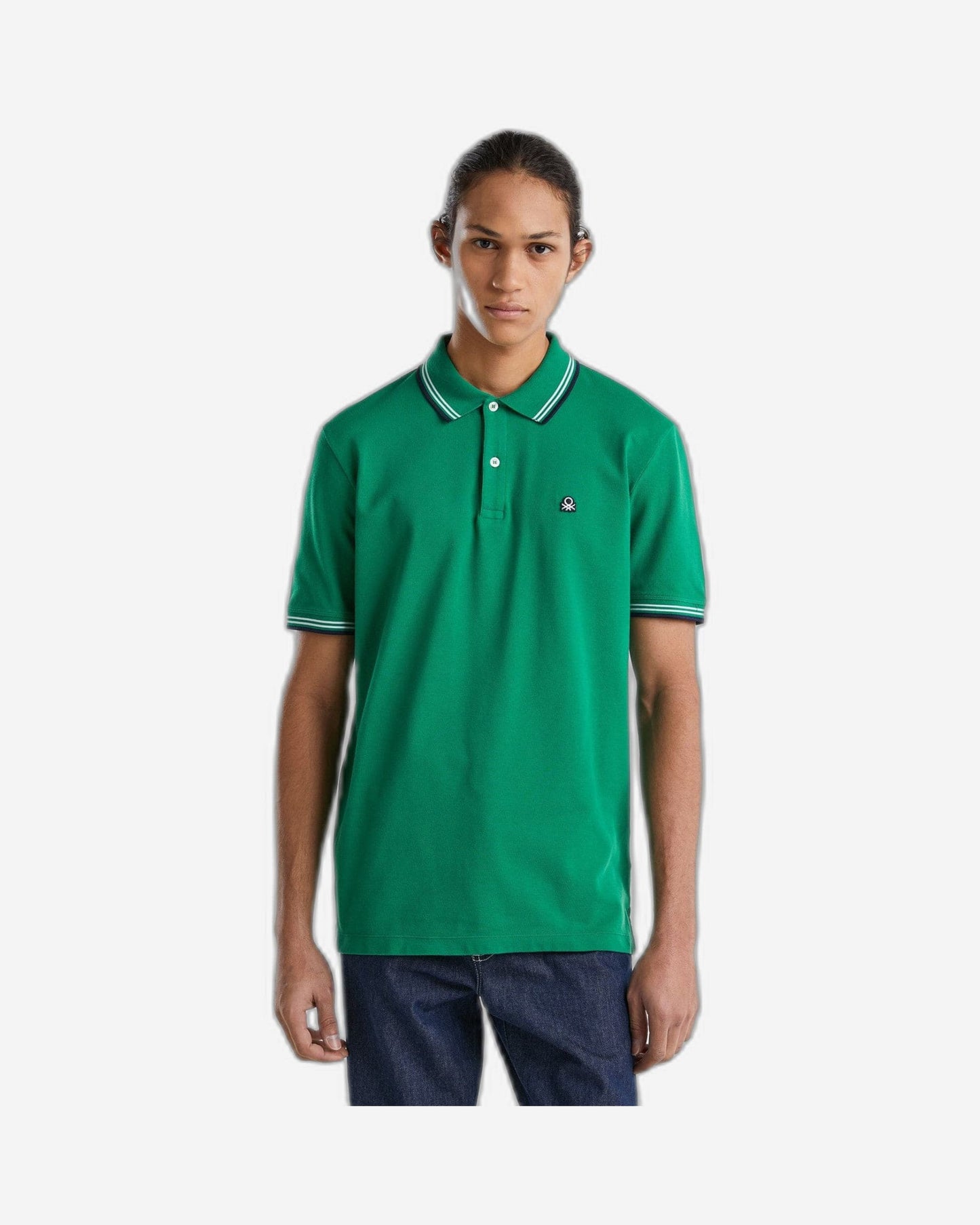 Short sleeve stretch cotton polo