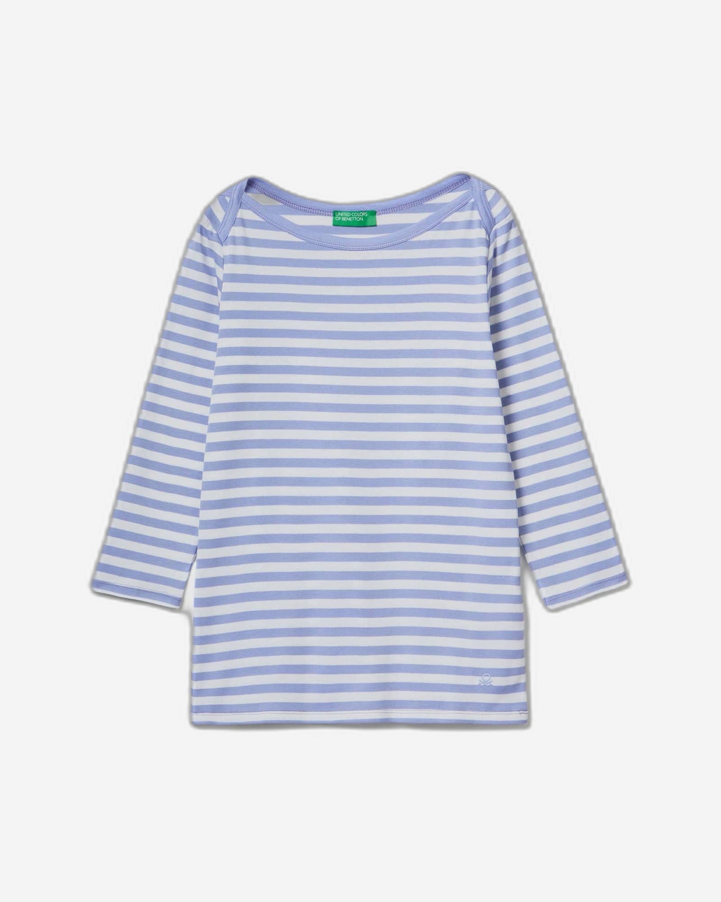 Striped 3/4 sleeve t-shirt in 100% cotton