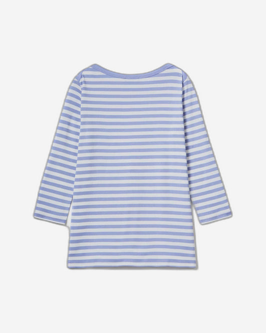 Striped 3/4 sleeve t-shirt in 100% cotton