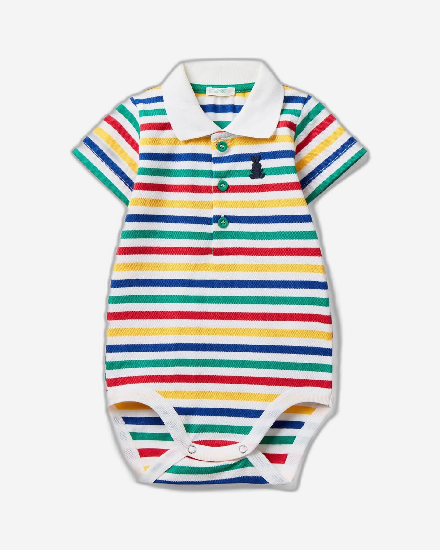 Polo bodysuit in stretch cotton
