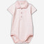 Polo bodysuit in stretch cotton