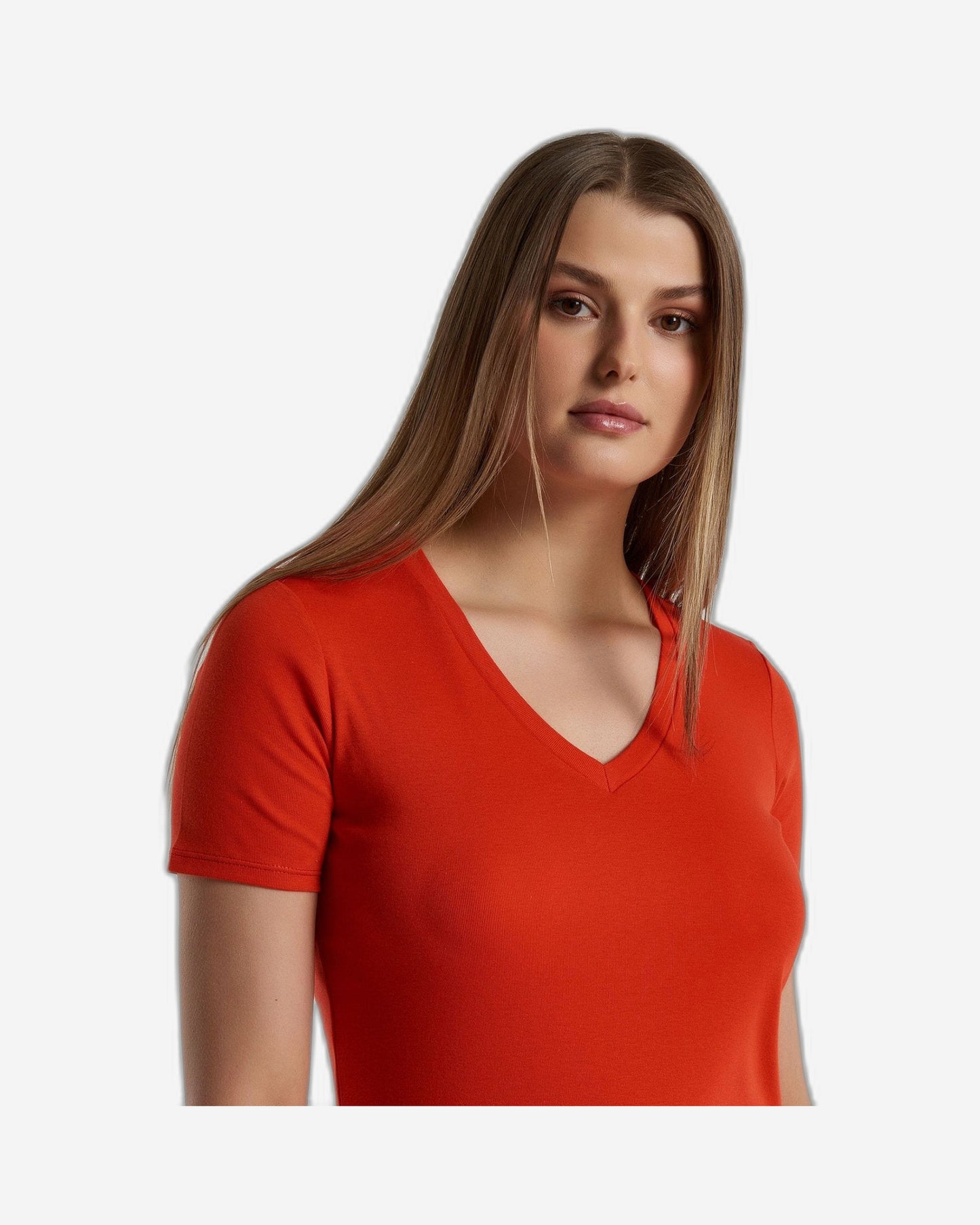 Pure cotton t-shirt with V-neck