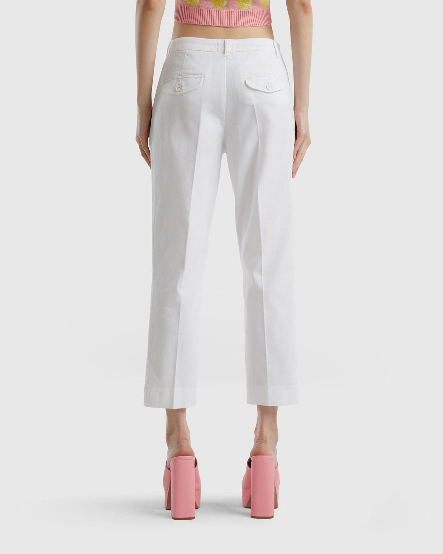 Cropped chinos in stretch cotton