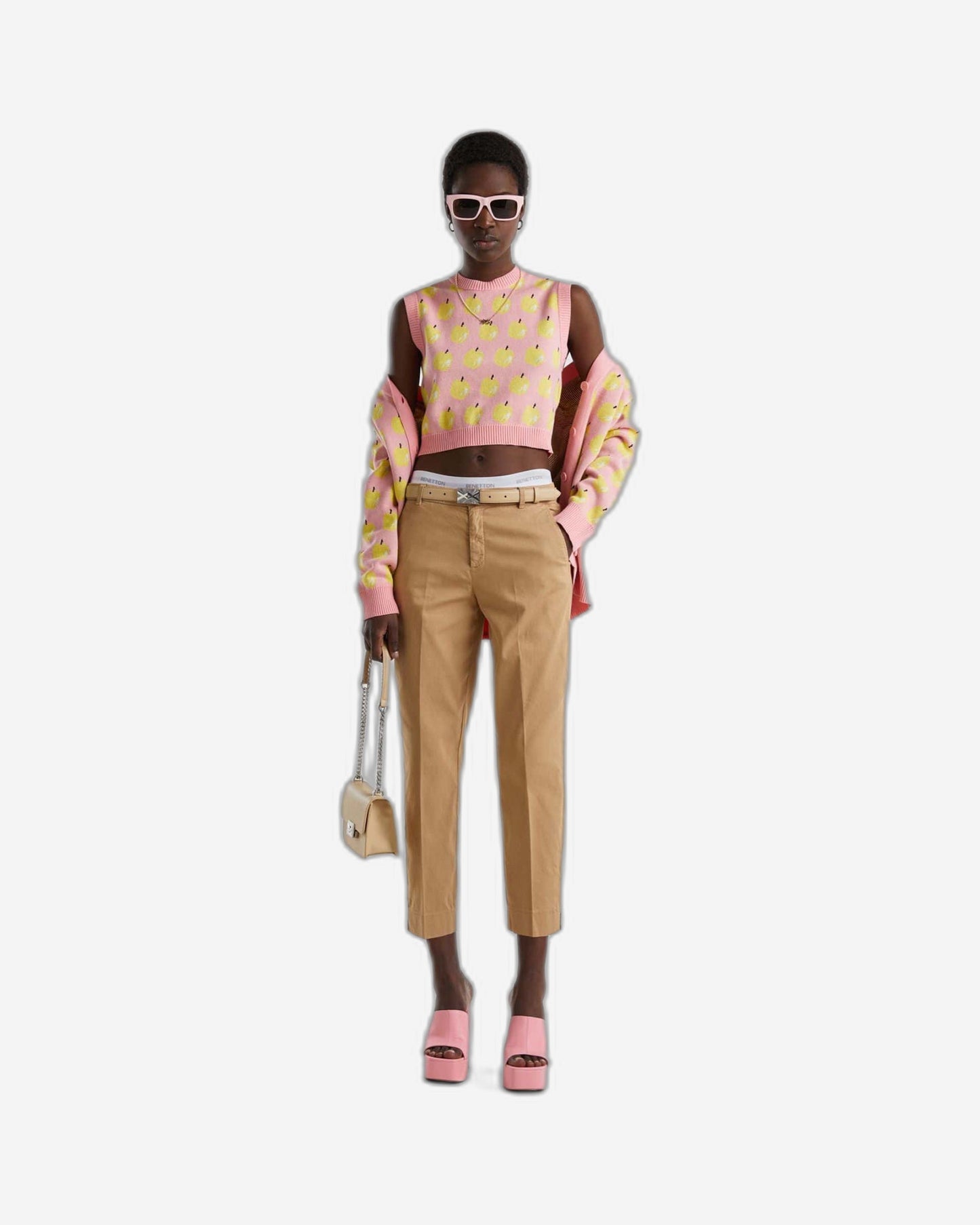 Cropped chinos in stretch cotton