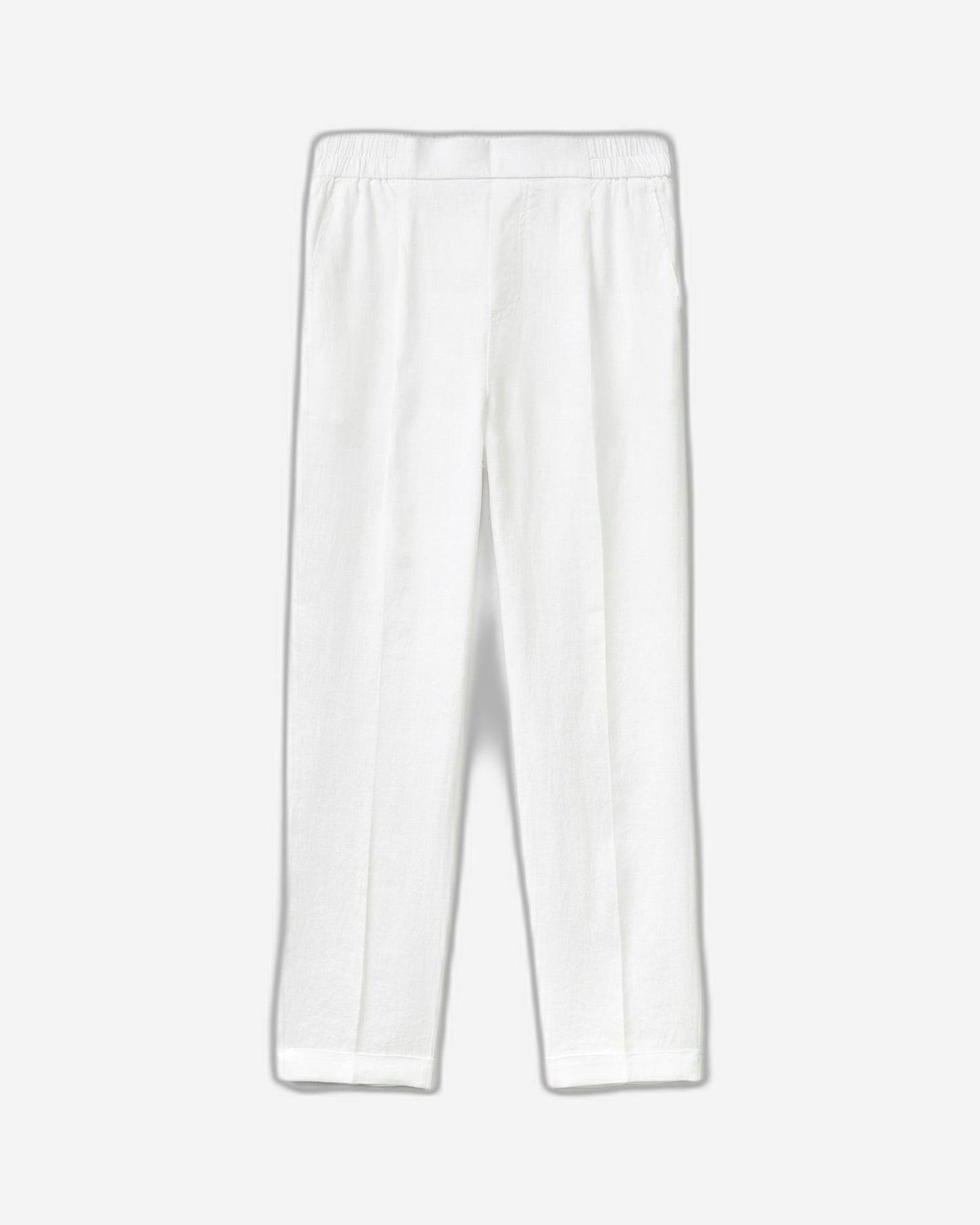 Cropped trousers in 100% linen