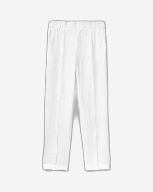 Cropped trousers in 100% linen