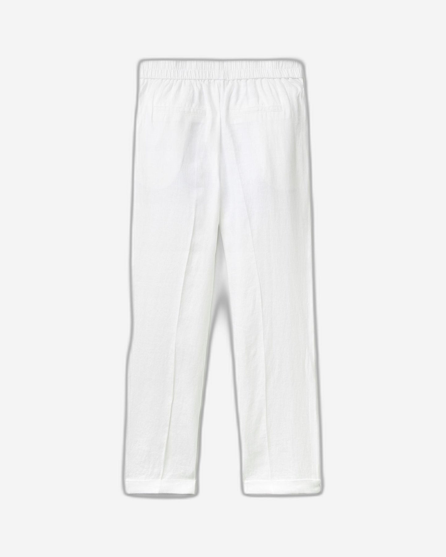 Cropped trousers in 100% linen