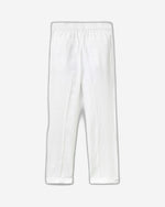 Cropped trousers in 100% linen