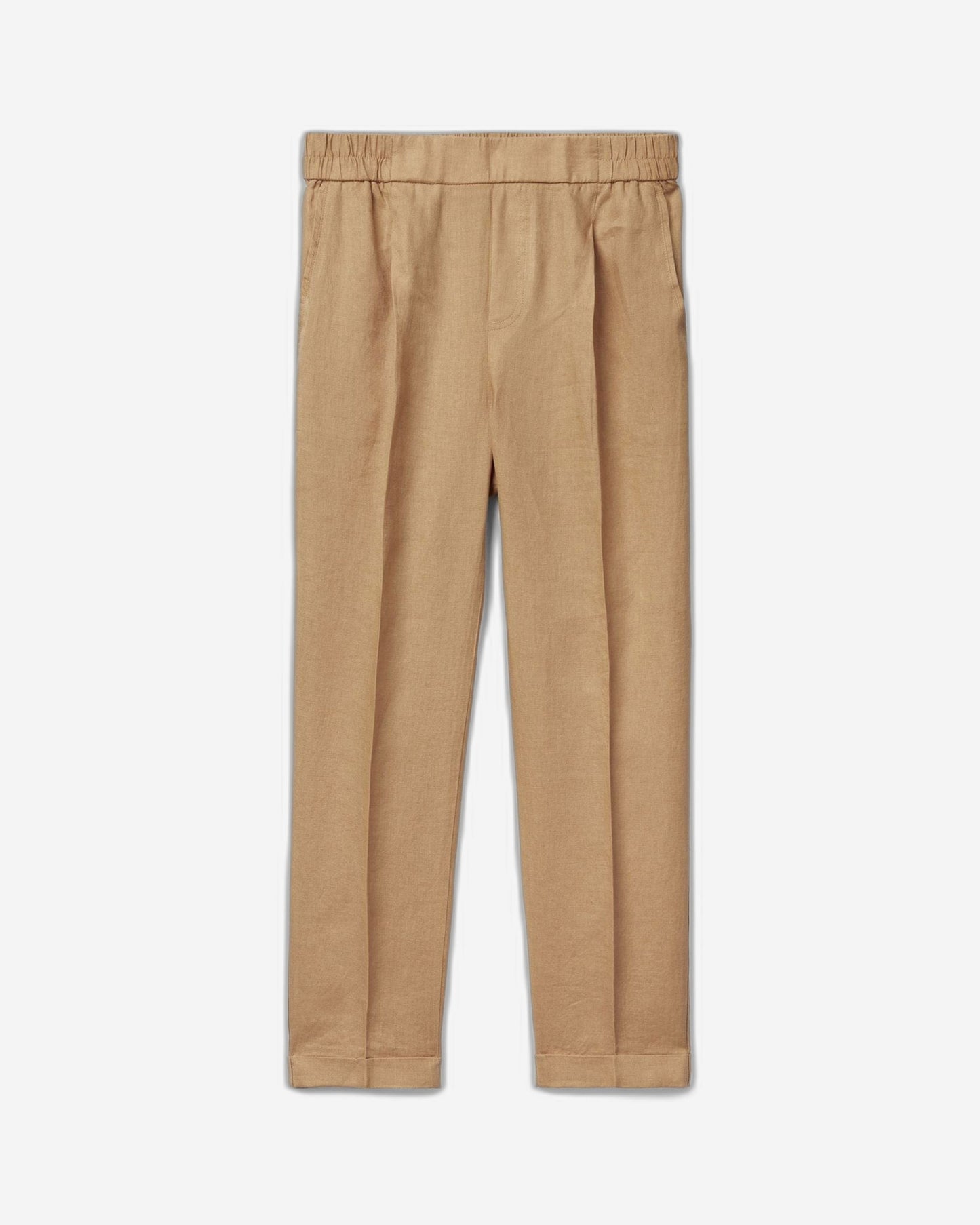 Cropped trousers in 100% linen
