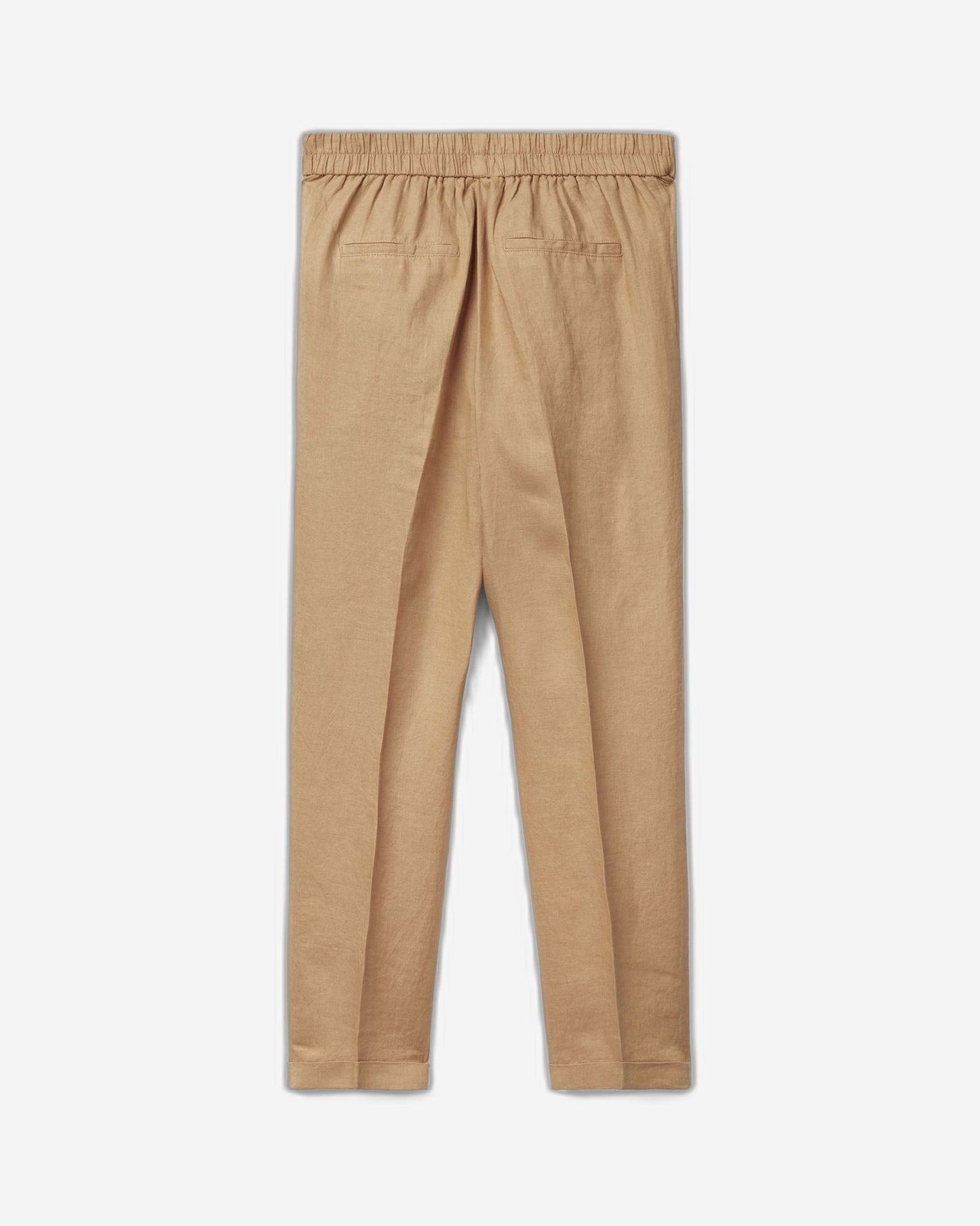 Cropped trousers in 100% linen