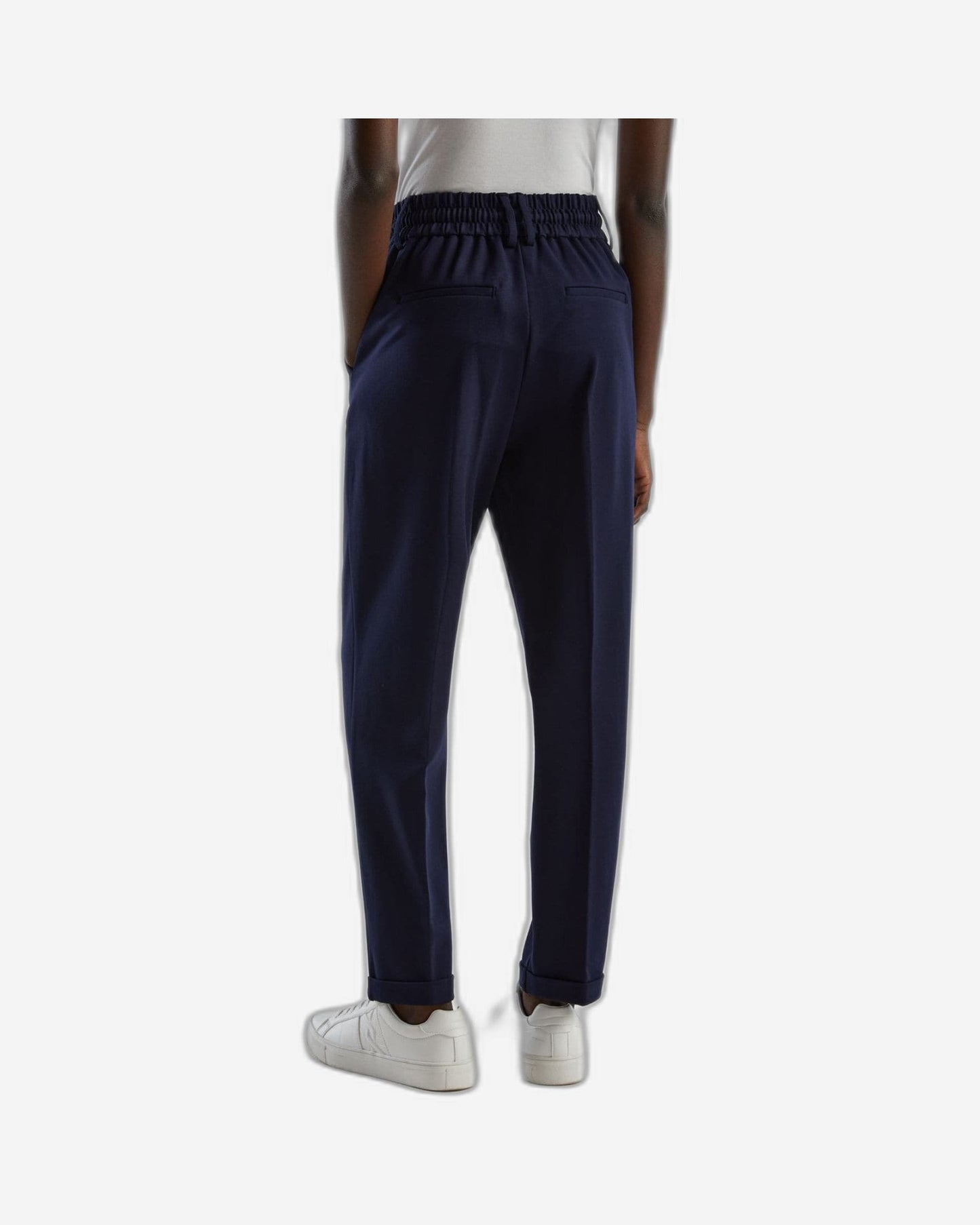 Yarn dyed trousers with drawstring