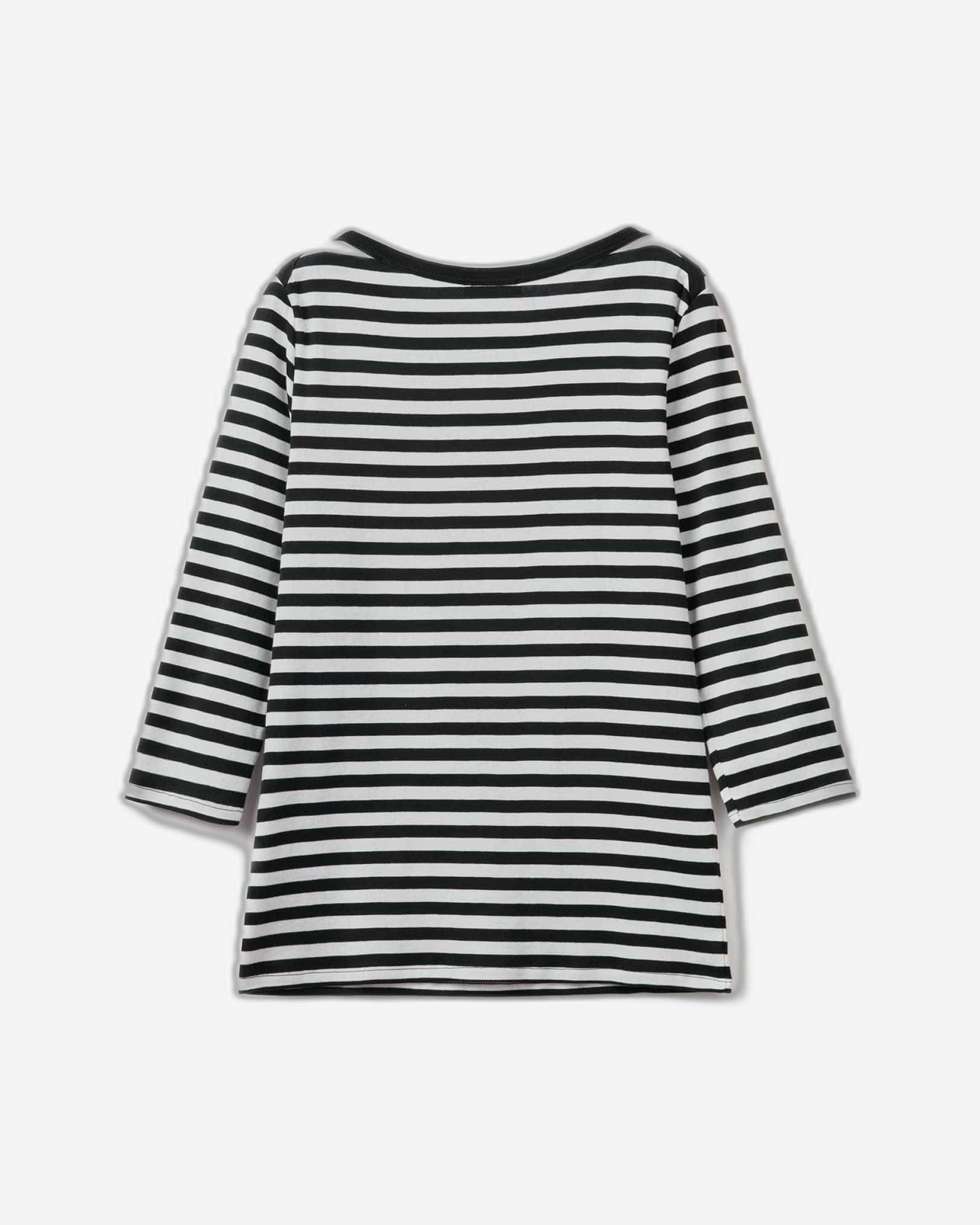 Striped 3/4 sleeve t-shirt in 100% cotton