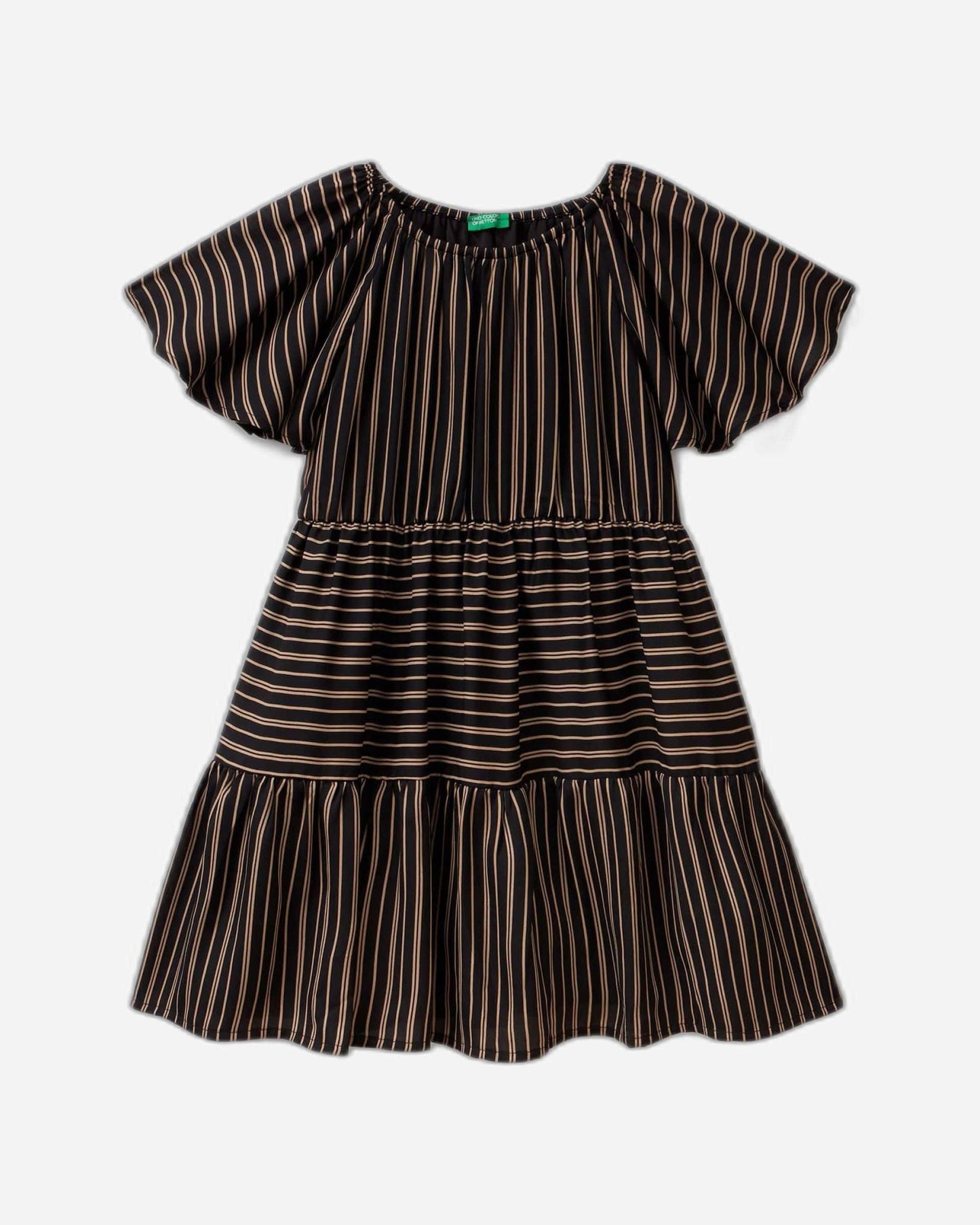 Striped dress with flounces