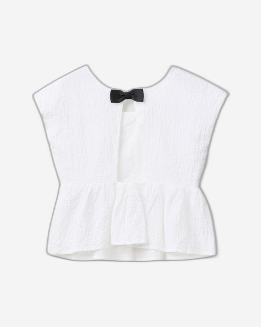 Blouse with bow at back