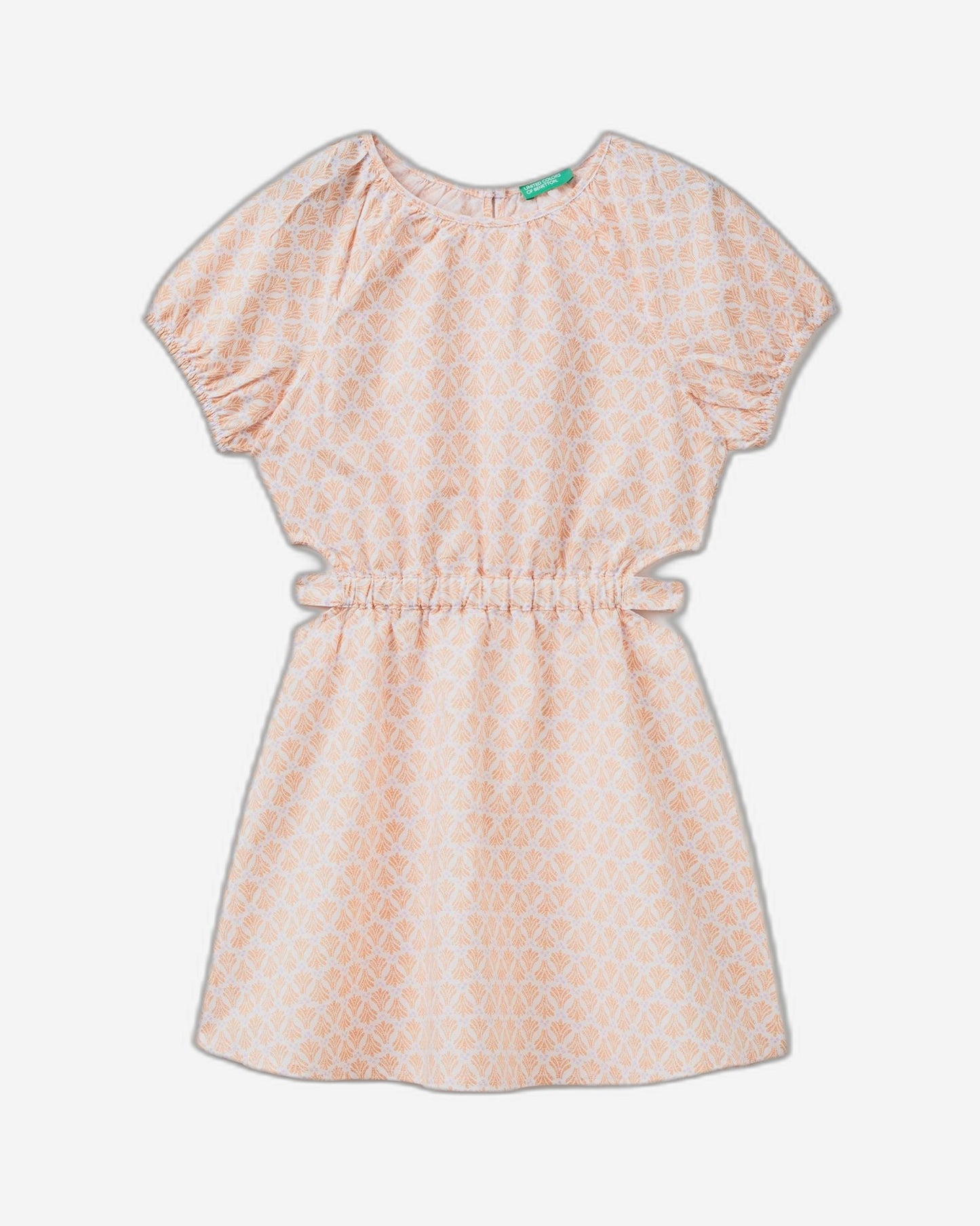 Patterned dress in linen blend