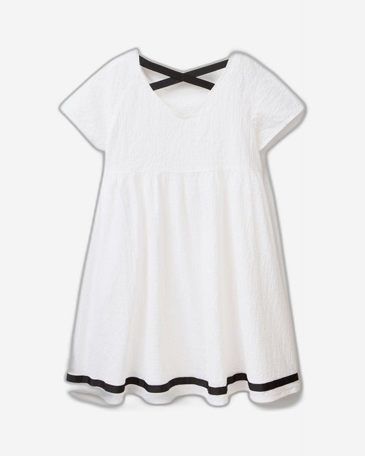 Short dress in stretch cotton