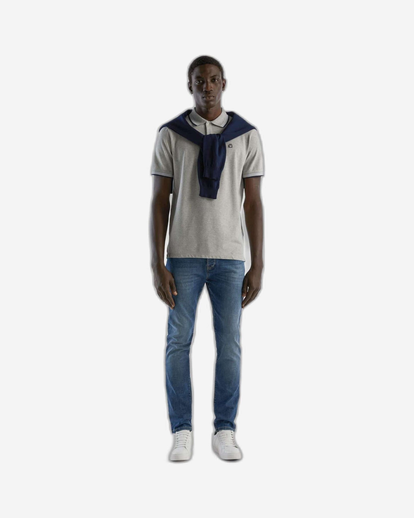 Short sleeve stretch cotton polo