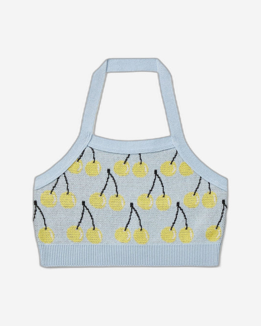 Crop top with fruit pattern