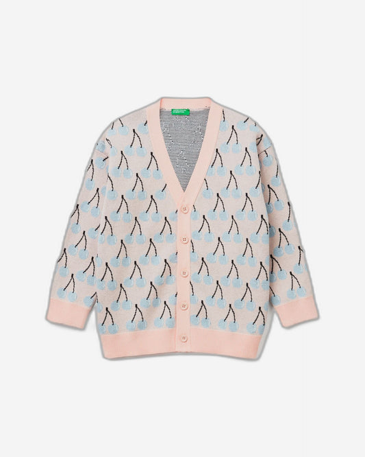 Cardigan with fruit pattern