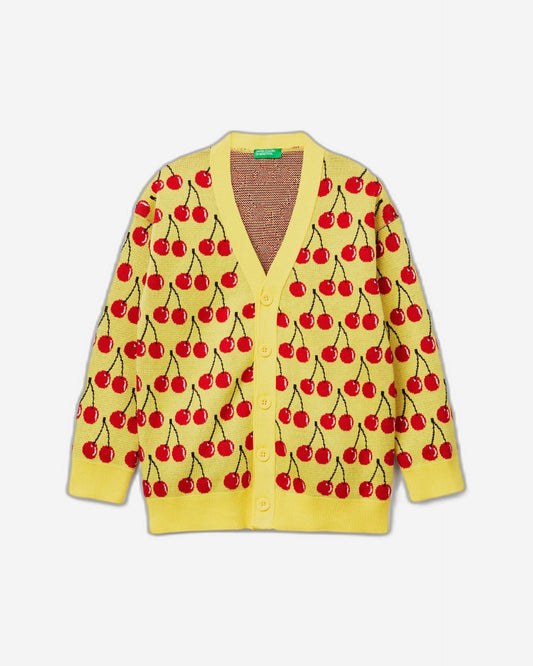 Cardigan with fruit pattern