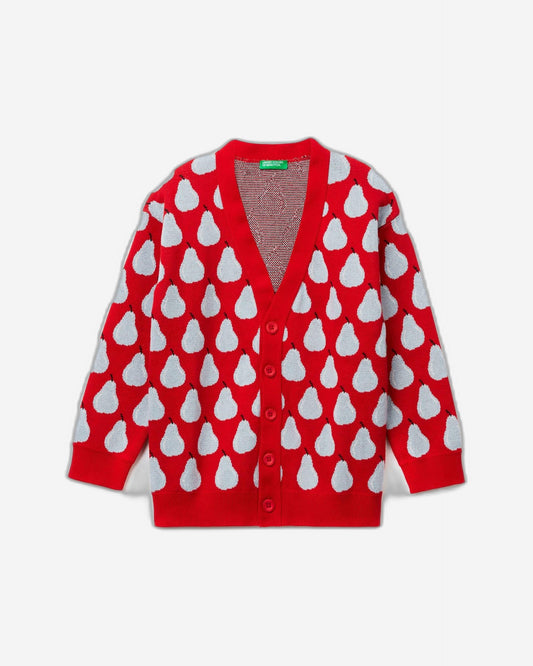 Cardigan with fruit pattern