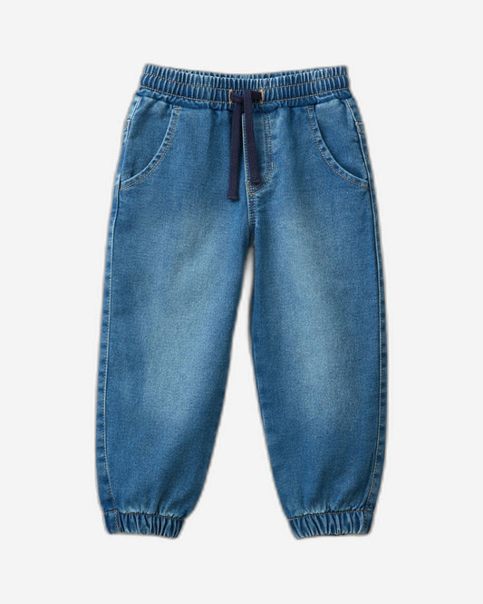 Denim-look sweat joggers