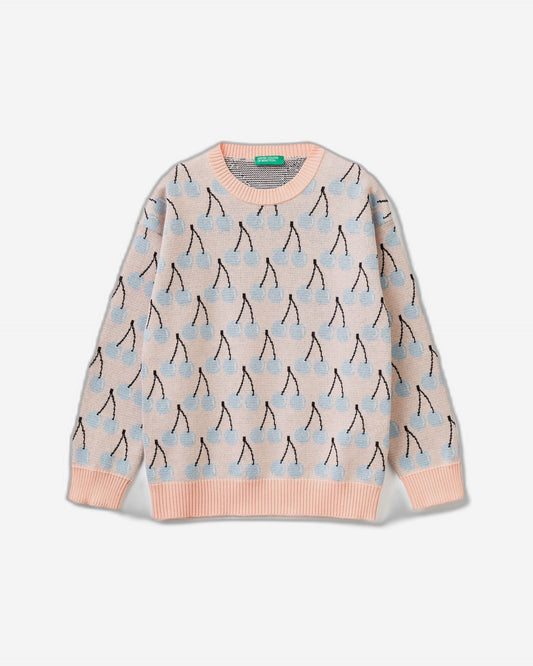 Sweater with fruit pattern
