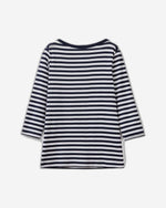 Striped 3/4 sleeve t-shirt in 100% cotton