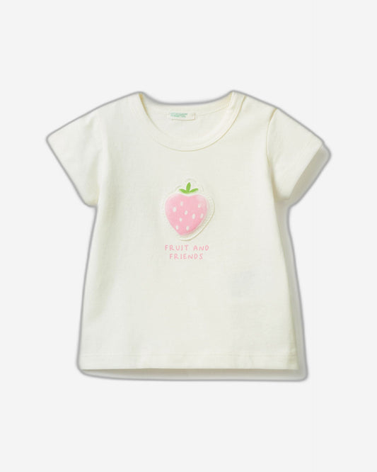 T-shirt with patch and print