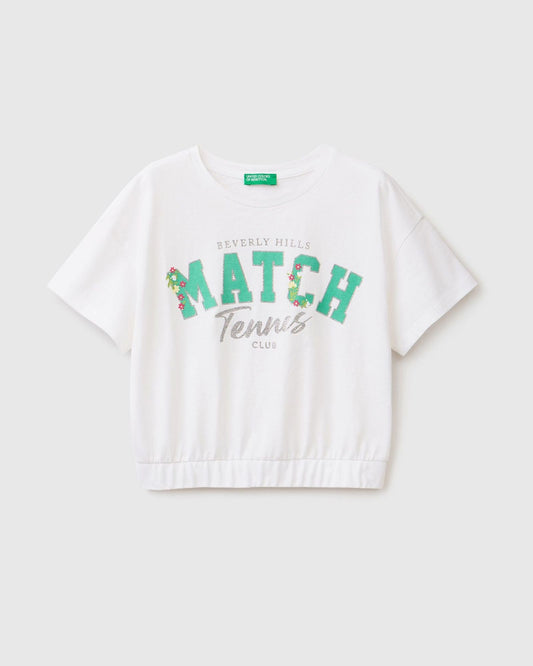 T-shirt with print and glitter