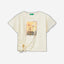 Cropped t-shirt with print and glitter