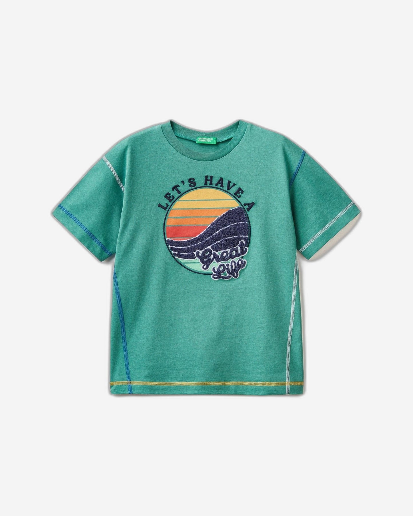 T-shirt with print and embroidery