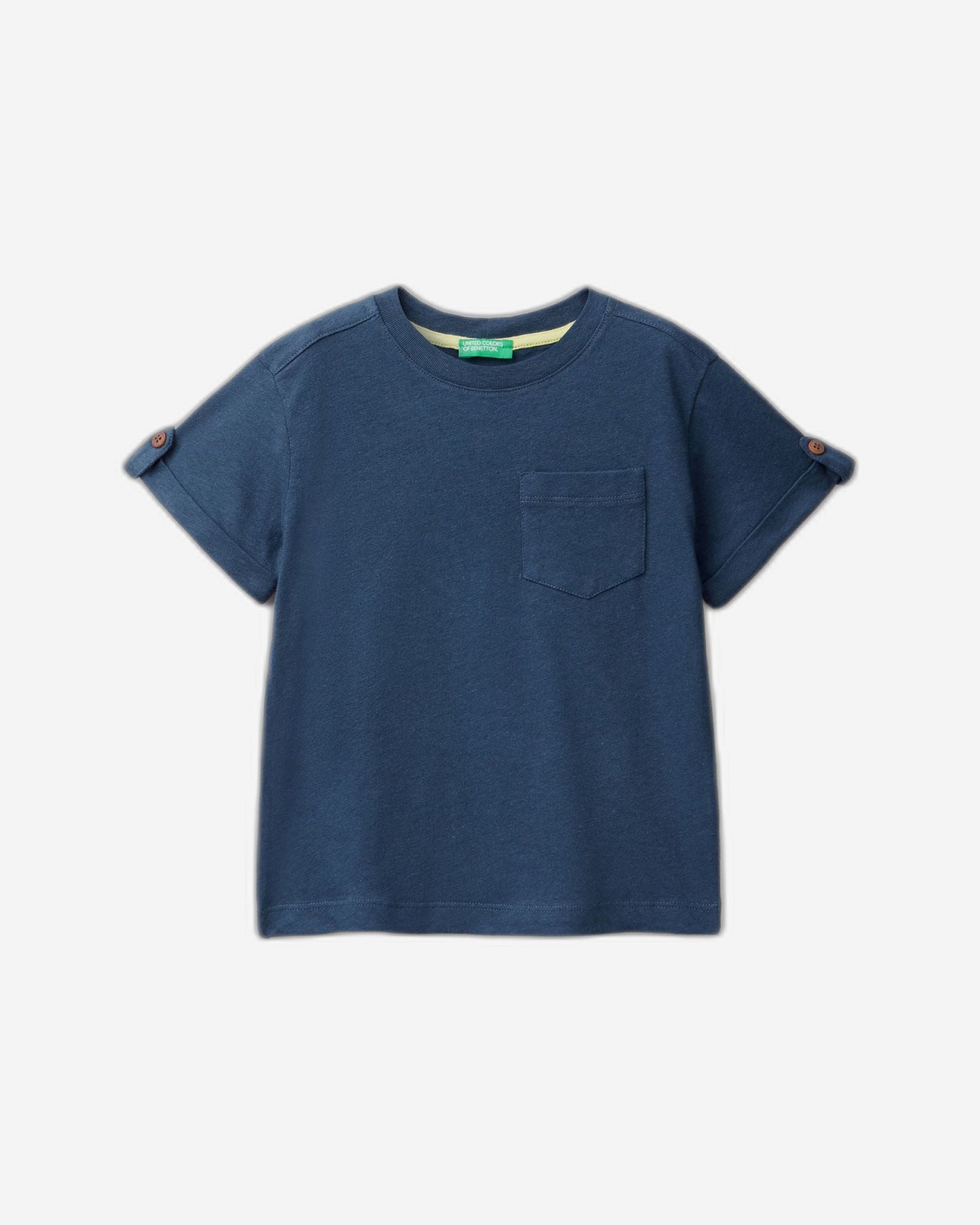 Linen blend t-shirt with pocket