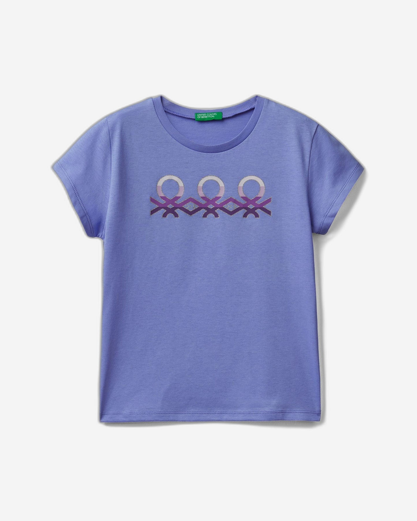 T-shirt with glittery logo in organic cotton