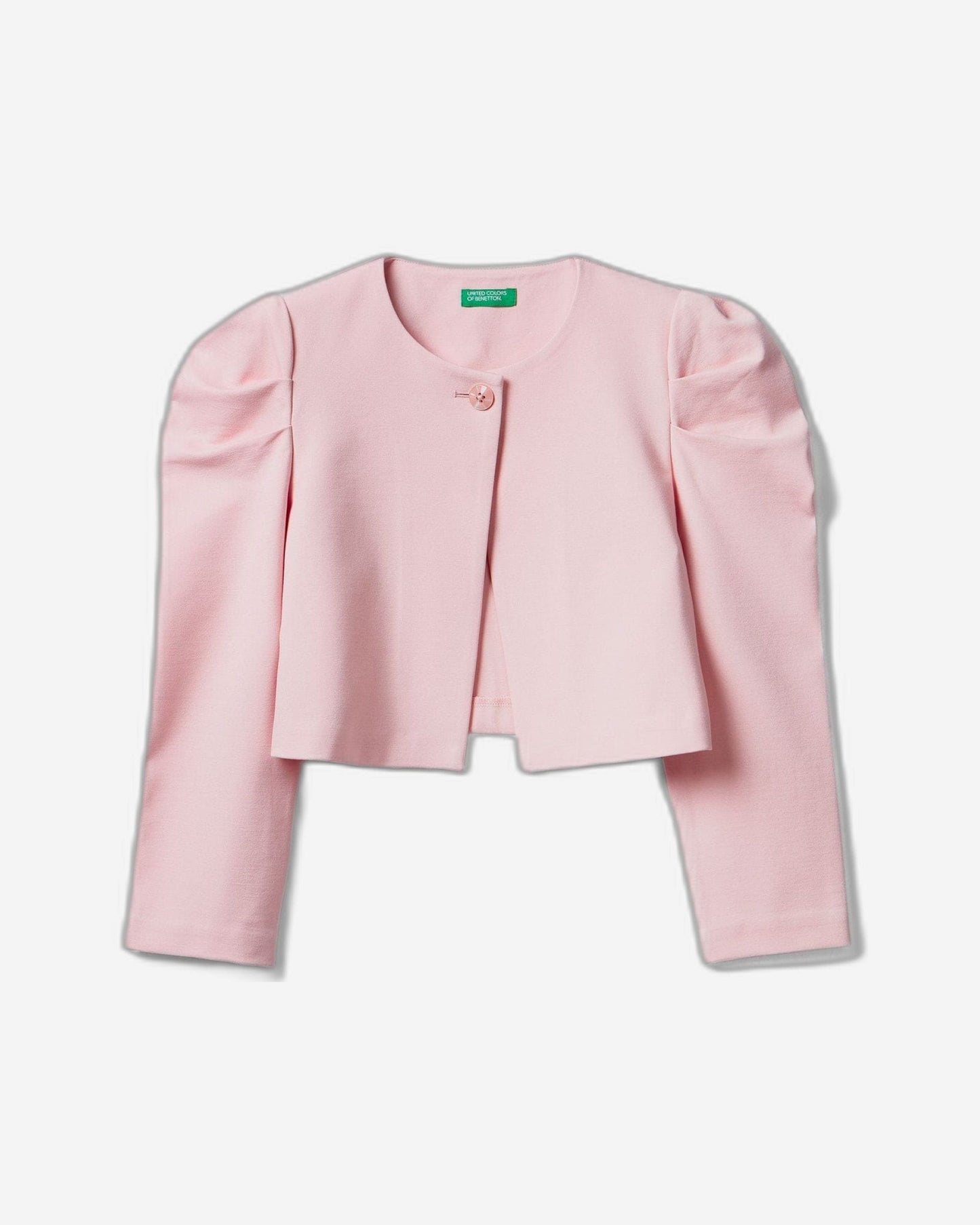 Cropped jacket with puff sleeves