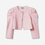 Cropped jacket with puff sleeves