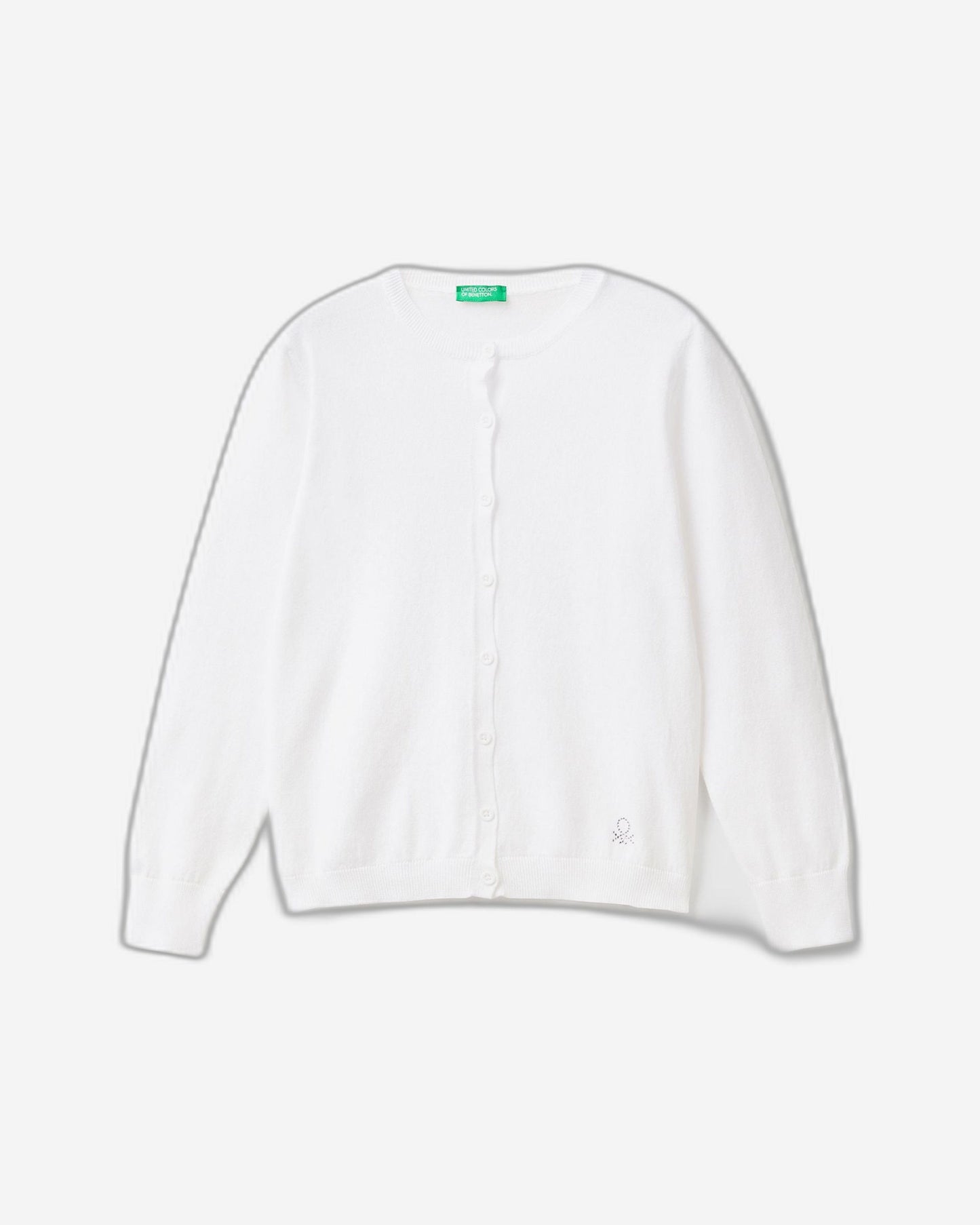 Crew neck cardigan in cotton blend