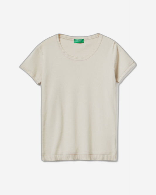 Short sleeve sweater in 100% cotton