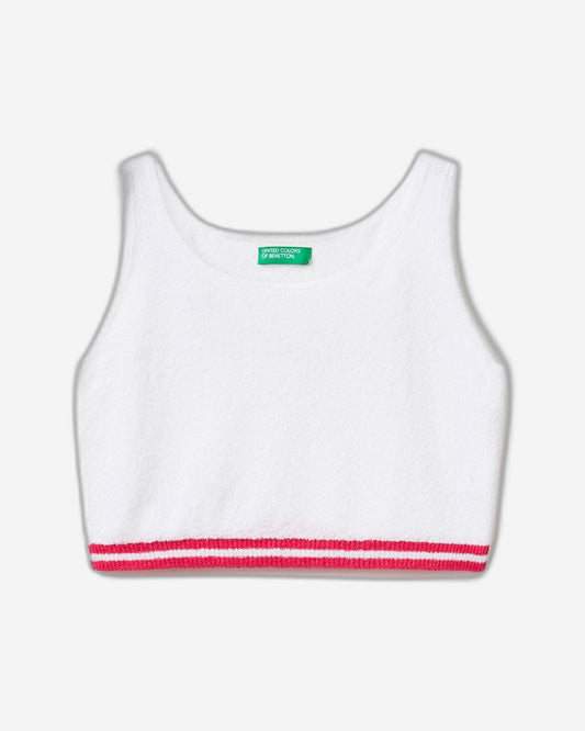 Short top in boucle yarn