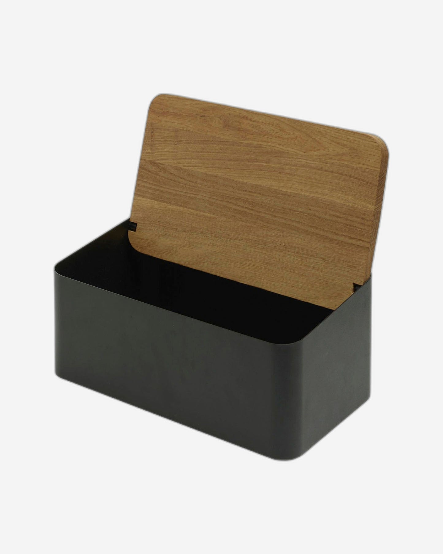 Legnoart Crispy Bread Bin Black Body & Removable Oak Bread Board Bb-80B