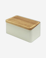 Legnoart Crispy Bread Bin White Body & Removable Oak Bread Board Bb-80W