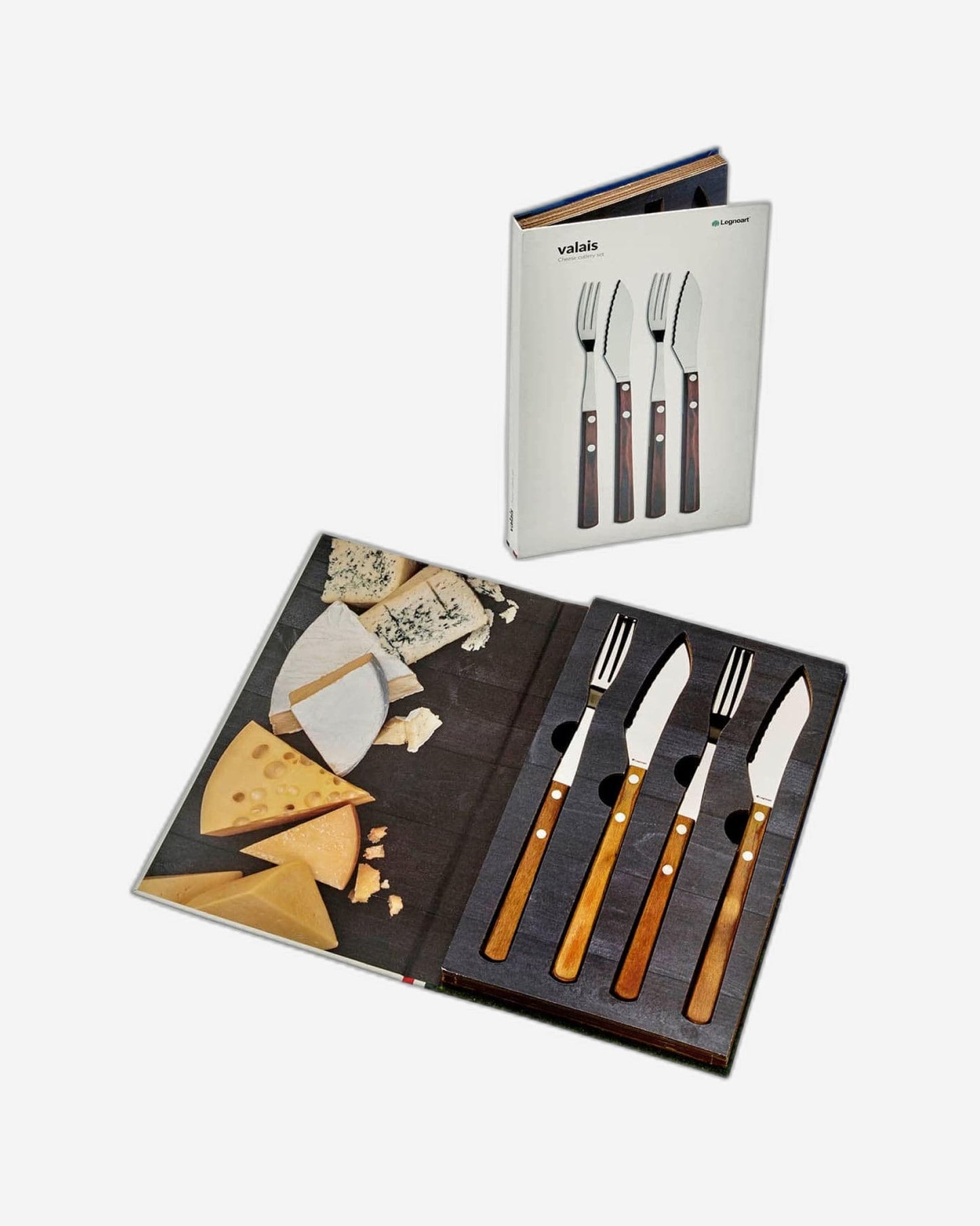 Legnoart Valais Cheese Tasting Cutlery Set Dark Handle Cs-10A