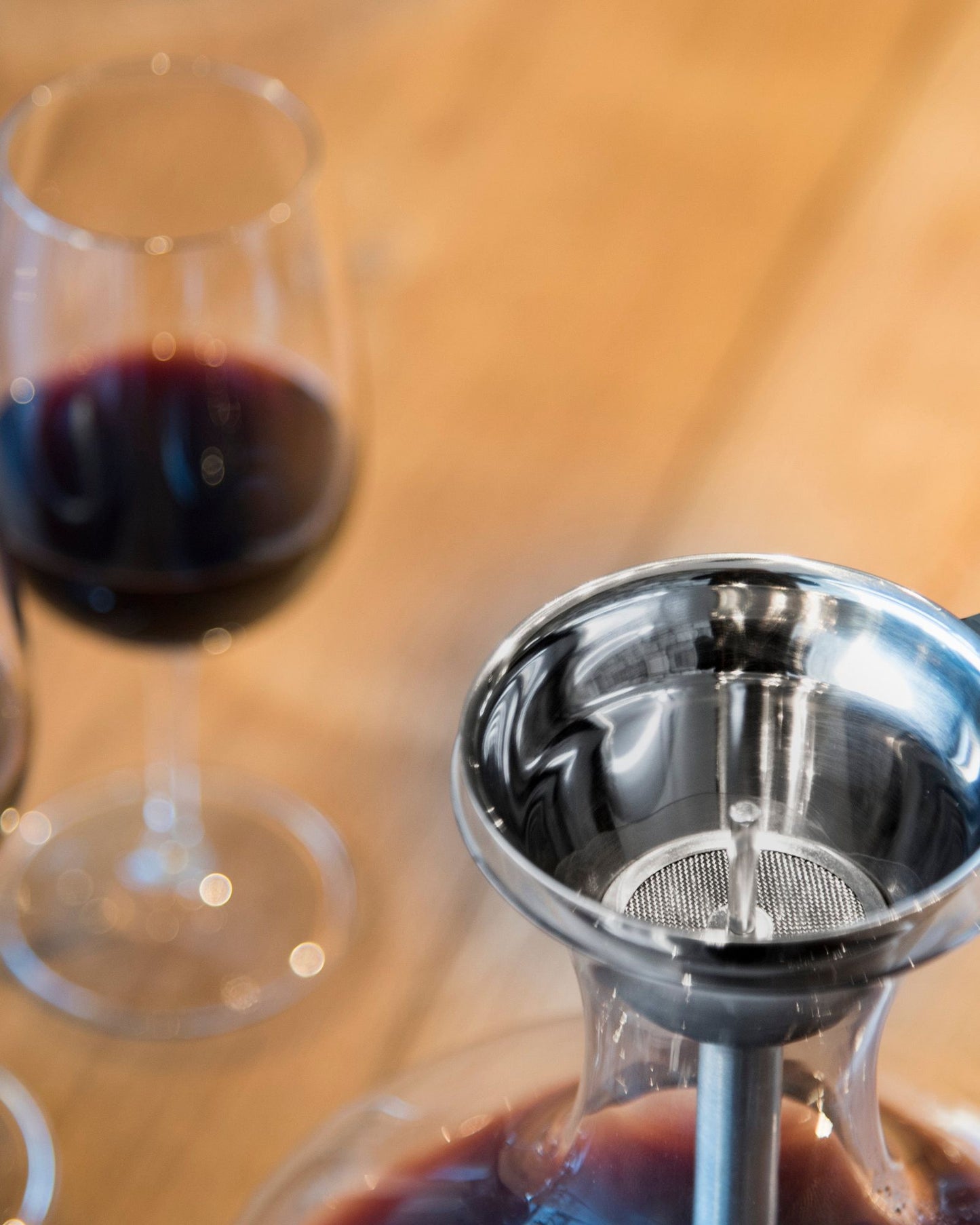 Legnoart Pedro Stainless Steel Wine Funnel With Filter And Oak Handle Fu-11