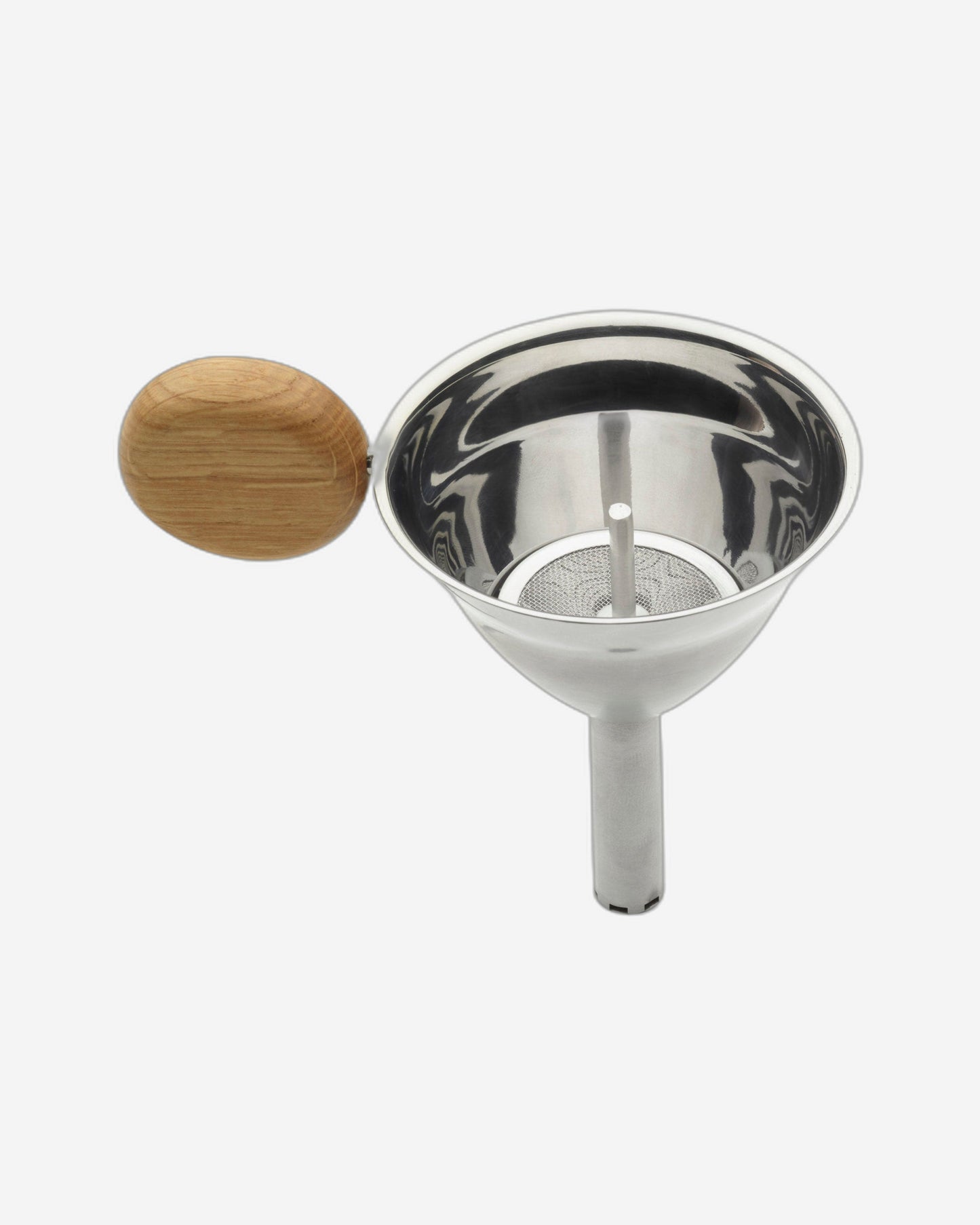 Legnoart Pedro Stainless Steel Wine Funnel With Filter And Oak Handle Fu-11